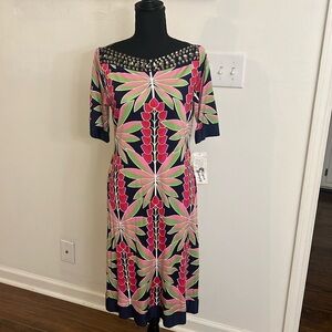 NWT Peter Nygard Designer 100% Silk Dress, Sz. Medium.